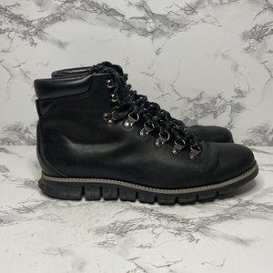 Cole Haan Zerogrand Hiker Boot Mens Size 8 Black Leather Waterproof Hiking Shoe